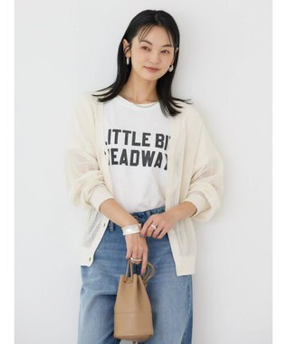 AMERICAN HOLIC メッシュＶネックニットカーディガン Off White