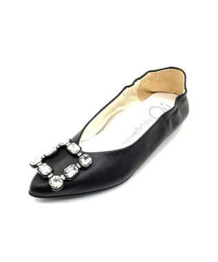 nouvelleRobe Oū 【本革・高反発・抗菌】Bijou Ornament ポインテッドトゥ パンプス Black
