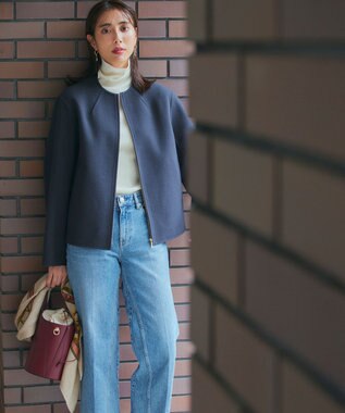 23区 【洗える】ウーステッドウール タートルネック ニット アイボリー系