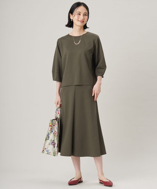 自由区 L 【セットアップ対応・洗える】ブークレダンボール カットソー カーキ