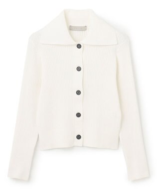 UNFILO 襟付きクロップドカーディガン オフ