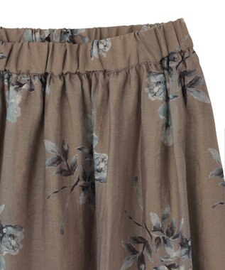 earth music&ecology フラワーシアープリントスカート Beige