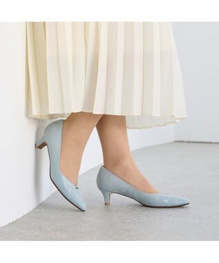 Riz raffinee <Riz raffinee>Vカットリザードプリントパンプス ライトブルーカタオシ