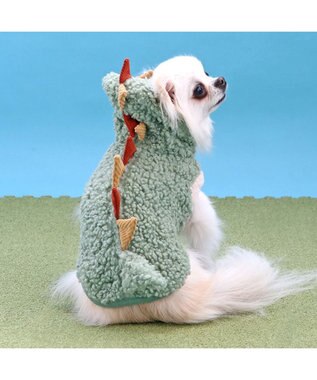 PET PARADISE ペットパラダイス パーカー 《恐竜 なりきり》 小型犬 グリーン