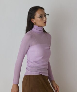 GRACE CONTINENTAL シアーリブニットトップ ピンク