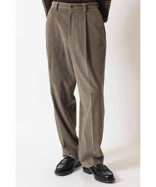DAKS ソフトコーデュロイ ワイドレッグ ディーププリーツパンツ