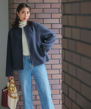 23区 L 【洗える】ウーステッドウール タートルネック ニット アイボリー系