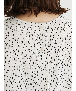 Green Parks 異素材ドットブラウス Light Beige