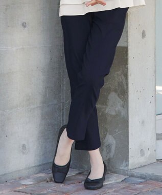 Tiaclasse L 【洗える】ストレッチサイドラインパンツ ネイビー