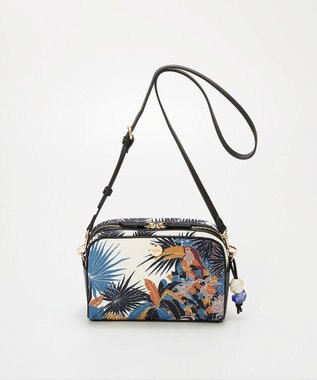 TOPKAPI 【TREASURE TOPKAPI】マイルドサテン スカーフ柄 ショルダーバッグ チャコールグレー