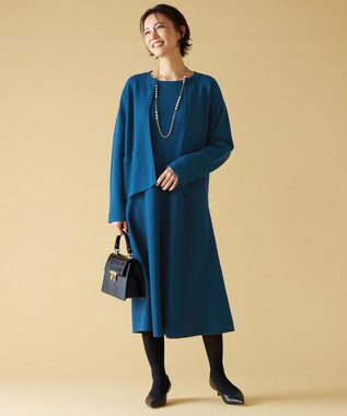 自由区 S 【セットアップ対応】ヴィスコースウールニット ワンピース リッツブルー