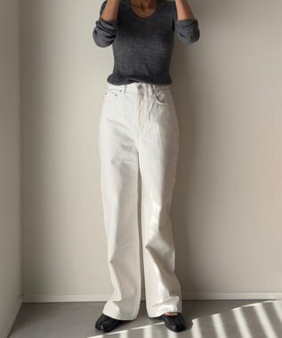 woadblue ＜坪田あさみさんコラボ＞SALUU　サルー /デニムパンツ ホワイト WHITE