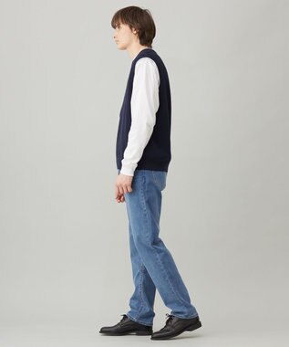 UNFILO MENS スタイリッシュ ニット ベスト ネイビー