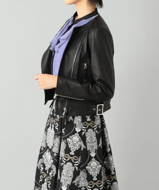 GRACE CONTINENTAL レースアップライダースジャケット ブラック