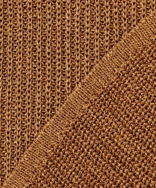 ICB 【洗える】 ペーパーブレンドシャインニット Vネックプルオーバー ラセットブラウン系