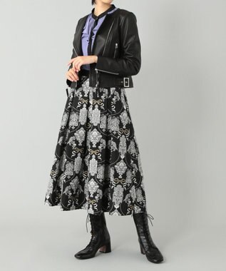 GRACE CONTINENTAL レースアップライダースジャケット ブラック