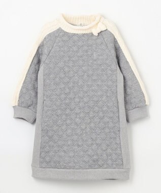 組曲 KIDS 【100㎝】ダイヤキルト ワンピース グレー系