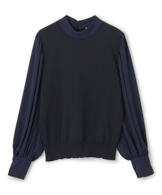 BEIGE， 【洗える・Precious3月号掲載】PROTEA / 異素材バックタイディティールニット Navy