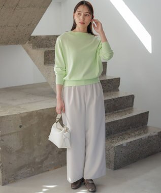 組曲 シュットクロスワイド パンツ サンドベージュ系