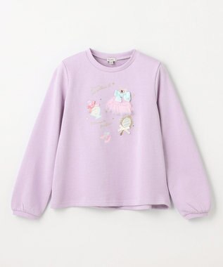 ANY KIDS 【らくっトレーナー】裏毛プリンセスデザイン トレーナー ラベンダー