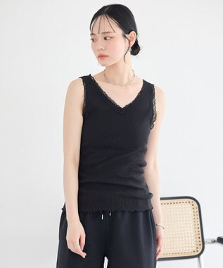 earth music&ecology 前後２ＷＡＹレースタンクトップ Black
