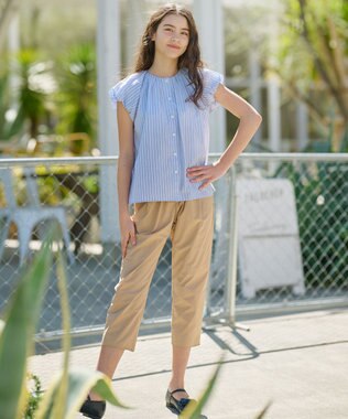 組曲 KIDS 【150-160㎝】サマーストライプ ブラウス サックスブルー系1