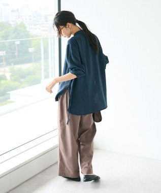 CRAFT STANDARD BOUTIQUE レーヨントロミサイドリボンチュニック Navy