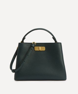 LIBERTY. アイフィス レザー ミニ トップハンドルバッグ ダークグリーン