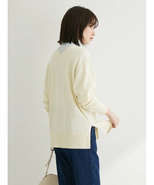 Green Parks ゴールド釦ニットカーディガン Off White