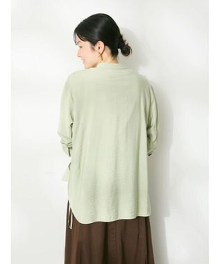 CRAFT STANDARD BOUTIQUE レーヨントロミサイドリボンチュニック Light Green