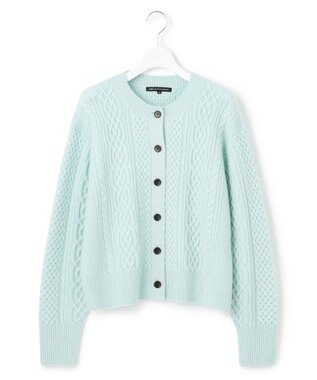 23区 S 【洗える】カシミヤブレンド ケーブルニットカーディガン ライトグリーン系