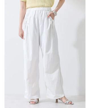 earth music&ecology サイドリボンラインパンツ（Ｏｆｆ　Ｗｈｉｔｅ） Off White