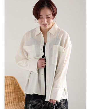 Te chichi シアーストライプシャツ