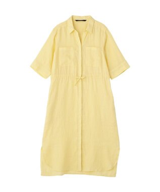 YECCA VECCA フレンチリネンドロストワンピース Yellow