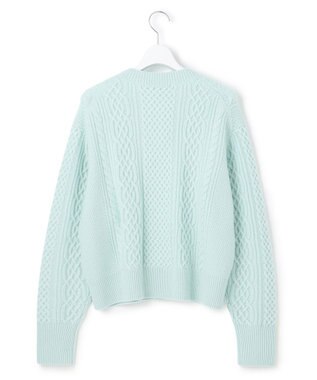 23区 S 【洗える】カシミヤブレンド ケーブルニットカーディガン ライトグリーン系