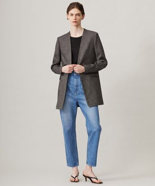 ICB L 【洗える】 ウォーターリサイクルテーパードデニム ブルー系