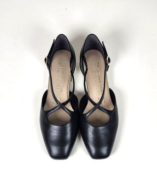 Dominic3 クロスストラップ セパレートパンプス ブラック