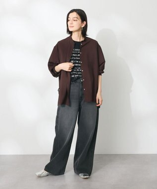 CRAFT STANDARD BOUTIQUE レーヨントロミサイドリボンチュニック Brown