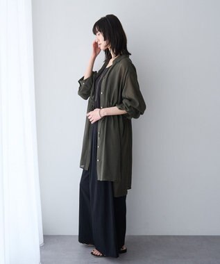 YECCA VECCA シアー2way袖バルーンチュニック Charcoal Gray