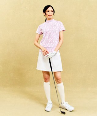 23区GOLF 【辻梨恵プロ着用】【WOMEN】ビッグロゴ モックネック ピンク系5