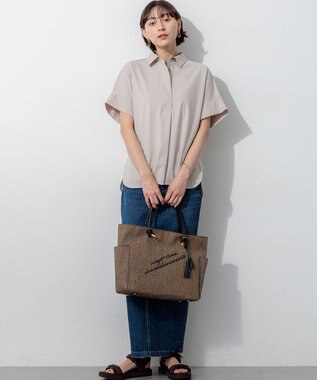 23区 【先行予約】ファインツイストポンチ スキッパー カットソー ベージュ系