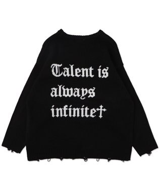 WEGO ウイングハートダメージニット ブラック