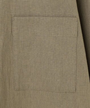 自由区 【洗える】ドビーオックスストレッチシャツ アウター カーキ