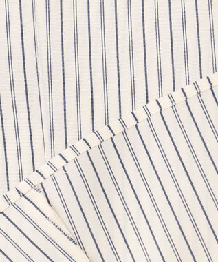 組曲 リヨセルシャーティングペプラム ブラウス ベージュストライプ系1