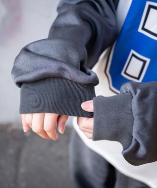 WEGO VネックナンバリングサテンBIGスウェット スミクロ