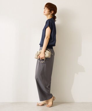 AMERICAN HOLIC 【WEB限定】接触冷感ラメフレンチスリーブニットプルオーバー Navy