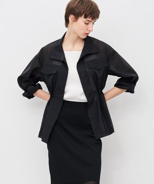 uncrave シアーオーガンジー ミリタリーブルゾン ブラック