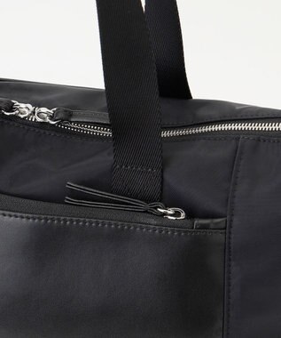 Y'SACCS ナイロン×リサイクルレザー　コンビマルチトート ブラック