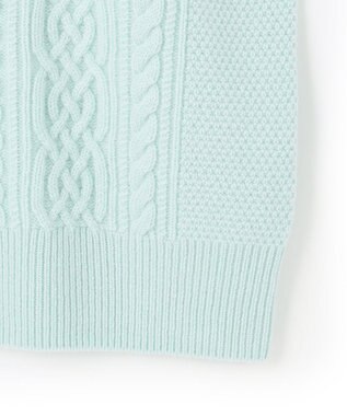 23区 S 【洗える】カシミヤブレンド ケーブルニットカーディガン ライトグリーン系