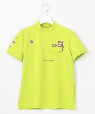 PW CIRCULUS 【WOMEN】【ストレッチ/UVケア】ポケット モックネック シャツ ゴルフウェア レディース ライム
